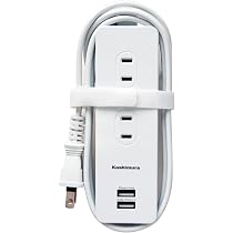 Amazon.co.jp: カシムラ ケーブルを本体に巻きつけられる電源タップ